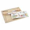 Lenta sūriui DKD Home Decor Bambukas Keramikos dirbinys 24,5 x 20 x 1,2 cm (4 vnt.)