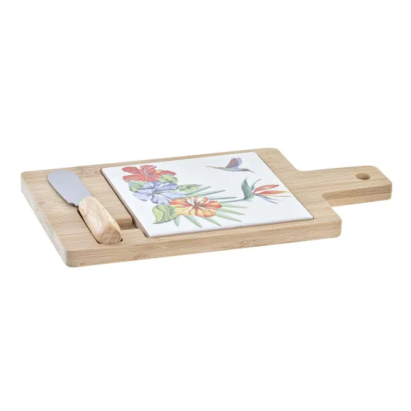 Siera dēlītis DKD Home Decor Bambuss Alumīnijs Keramika 21,5 x 11,8 x 1,5 cm (3 Daudzums)