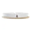 Rinkinys užkandžiams DKD Home Decor Mėlyna Natūralus Bambukas Keramikos dirbinys Viduržemio 21,5 x 21,5 x 1 cm (5 pcs)