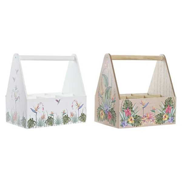 pudeļu statīvs DKD Home Decor Daudzkrāsains Koks MDF 24 x 16,5 x 25 cm (2 gb.)