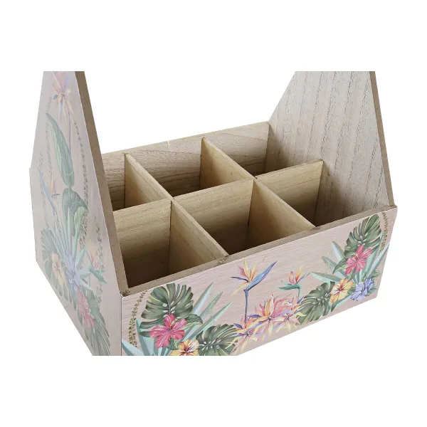 Butelių laikiklis DKD Home Decor Spalvotas Medžio MDF 24 x 16,5 x 25 cm (2 vnt.)