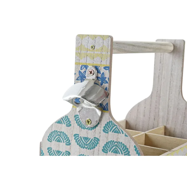 Butelių laikiklis DKD Home Decor 27 x 16,5 x 25 cm Mėlyna Turkis Medžio MDF (2 vnt.)