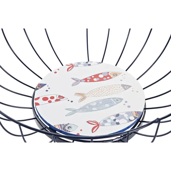 Vaisių dubuo DKD Home Decor Spalvotas Metalinis Medžio MDF 28 x 28 x 10 cm (2 vnt.)