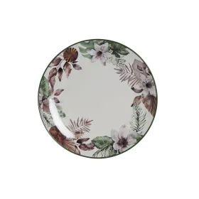 Плоская тарелка DKD Home Decor Цветы Фарфор (27 x 27 x 2 cm)