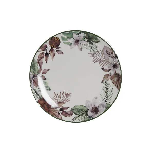Plokščia lėkštė DKD Home Decor Gėlės Porcelianas (27 x 27 x 2 cm)