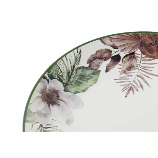 Plokščia lėkštė DKD Home Decor Gėlės Porcelianas (27 x 27 x 2 cm)