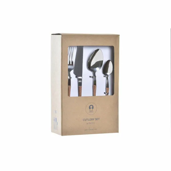 Galda piederumi DKD Home Decor Dabisks Sudrabains Nerūsējošais tērauds (2,6 x 1 x 23 cm) (16 pcs)