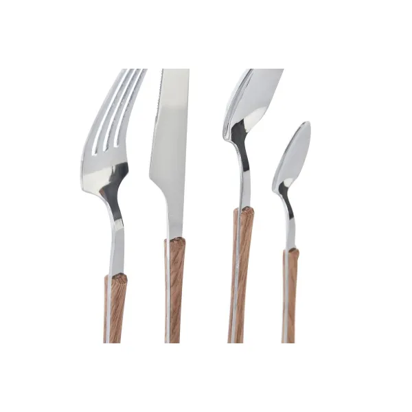 Столовые приборы DKD Home Decor Натуральный Серебристый Нержавеющая сталь (2,6 x 1 x 23 cm) (16 pcs)