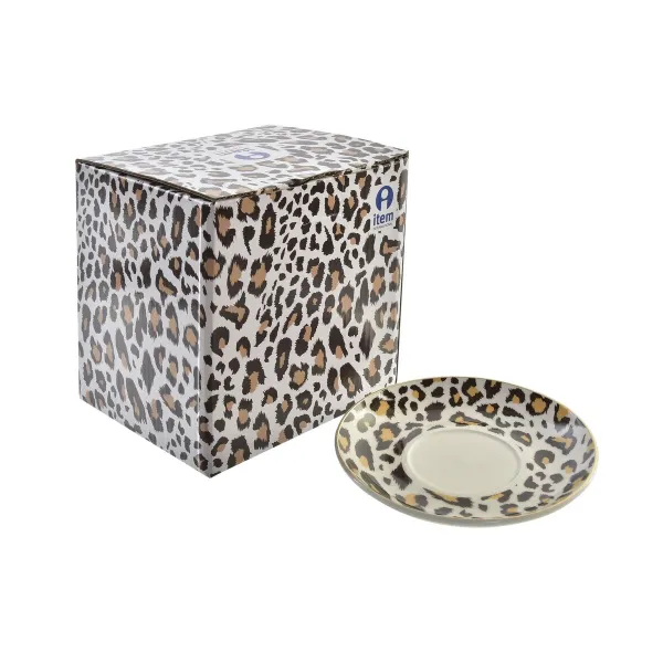 Teekannu DKD Home Decor Leopardi Kristalli Posliini Ruskea Läpinäkyvä Valkoinen (2 osaa)