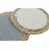 Tabletti DKD Home Decor Yksilö Puuvilla Kuitu (20 x 20 x 1 cm) (2 osaa)