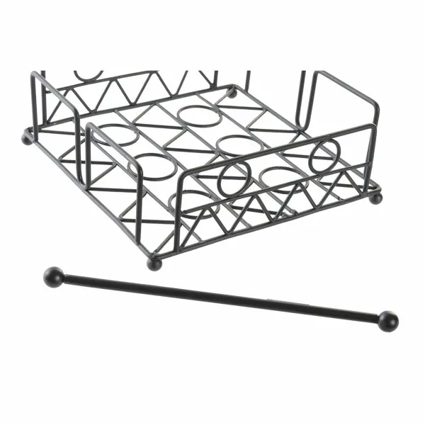 Servetėlės laikiklis DKD Home Decor Geometrinis Juoda Metalinis 18 x 18 x 7 cm