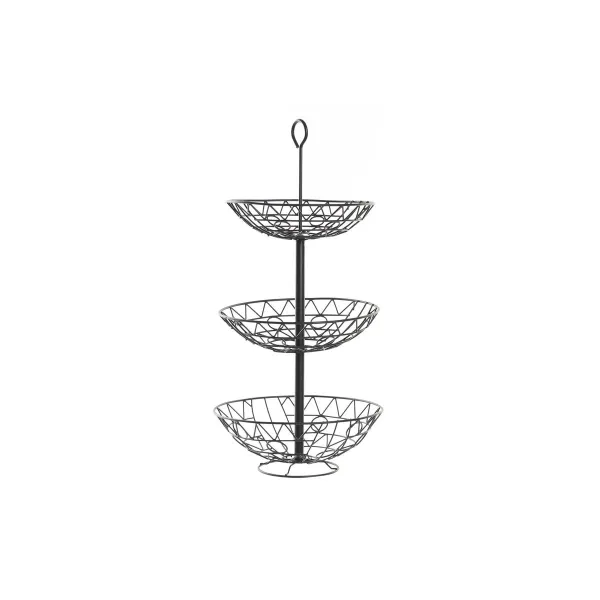 Ваза для фруктов DKD Home Decor Чёрный Металл геометрический 28 x 28 x 58 cm