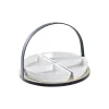 Alkuruokasetti DKD Home Decor Valkoinen/Musta Metalli Bambu Kivitavara Loft 4 Kappaletta 21,5 x 21,5 x 14 cm