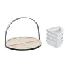 Uzkodu komplekts DKD Home Decor Balts/Melns Metāls Bambuss Keramika Loft 4 Daudzums 21,5 x 21,5 x 14 cm