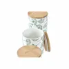3 caurules DKD Home Decor Dabisks Balts Zaļš Bambuss Keramika Tropiskais 10 x 10 x 17 cm
