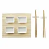 Sushi Set DKD Home Decor Metal Bamboo White Natural Oriental 30 x 40 cm 28 x 22 x 2,5 cm (9 Pieces)