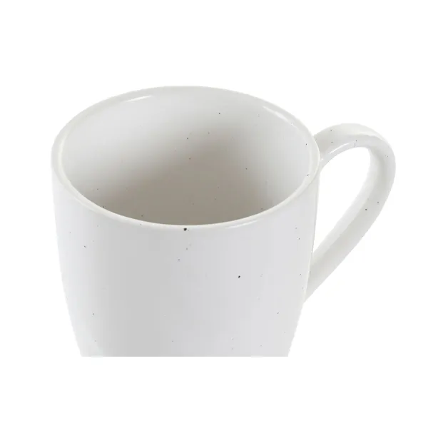 Komplekts ar 4 krūzēm DKD Home Decor Balts Dabisks Kaučuka koks Keramika 300 ml 19 x 13 x 31 cm
