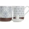 Sokeriastia DKD Home Decor Sininen Valkoinen Ruskea Kivitavara 12,5 x 6,5 x 8 cm (2 pcs)