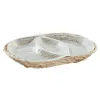 Uzkodu paplāte DKD Home Decor 38 x 25 x 4 cm Stikls Dabisks Caurspīdīgs