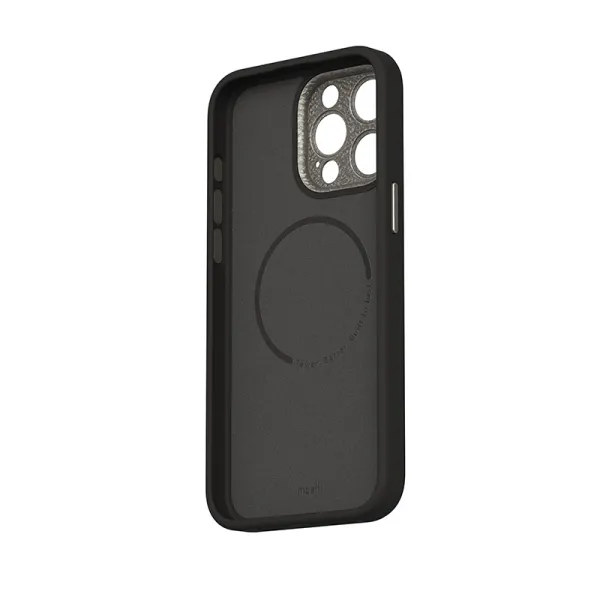 Moshi Napa MagSafe - Leather case for iPhone 15 Pro Max (Midnight Black)