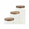 3 purkkia DKD Home Decor Akaasia Borosilikaattilasi (1 L) (400 ml) (700 ml) (3 Kappaletta)