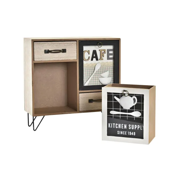 кухонный шкаф DKD Home Decor Коричневый Чёрный Зеленый 30 x 10 x 29 cm Кухня