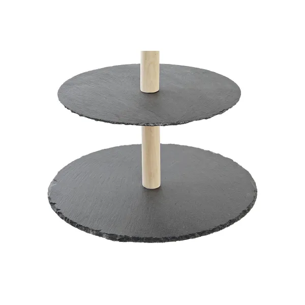 Uzkodu paplāte DKD Home Decor 3 līmeņu statīvs Bambuss Valde / Dēlis 28 x 28 x 39,5 cm