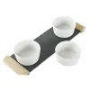 поднос для закусок DKD Home Decor Белый Чёрный Керамика Доска 33 x 10 x 5,8 cm