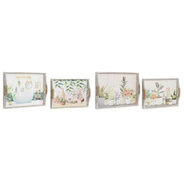 Набор подносов DKD Home Decor 40 x 30 x 6 cm Деревянный MDF (2 штук)