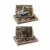 Paplāšu Komplekts DKD Home Decor Daudzkrāsains Koks MDF 40 x 30 x 6 cm (2 gb.)