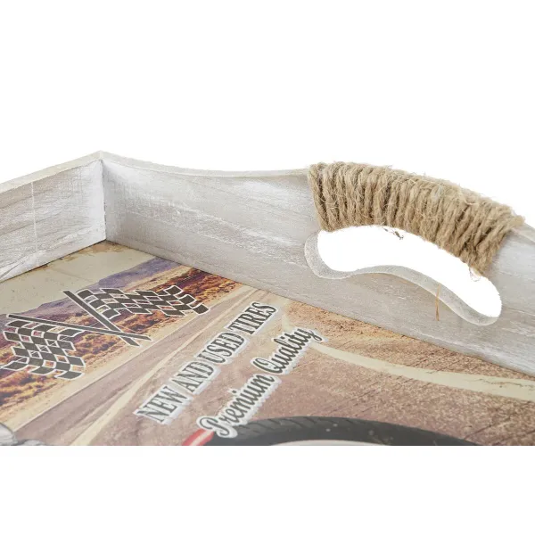 Набор подносов DKD Home Decor Разноцветный Деревянный MDF 40 x 30 x 6 cm (2 штук)
