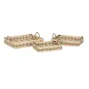 Paplāšu Komplekts DKD Home Decor Gaiši brūns Bambuss 54 x 43 x 9 cm (3 gb.) (2 gb.)
