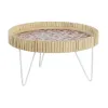 Snack tray DKD Home Decor 26 x 26 x 14,5 cm Natural Metal MDF Wood Shabby Chic