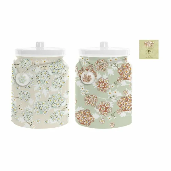 Purkki DKD Home Decor 12 x 12 x 16 cm 1 L Dolomite Perinteinen (2 osaa)