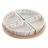 Uzkodu paplāte DKD Home Decor 21,5 x 21,5 x 1 cm Daudzkrāsains Keramika