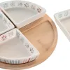 поднос для закусок DKD Home Decor 21,5 x 21,5 x 1 cm Разноцветный Керамика