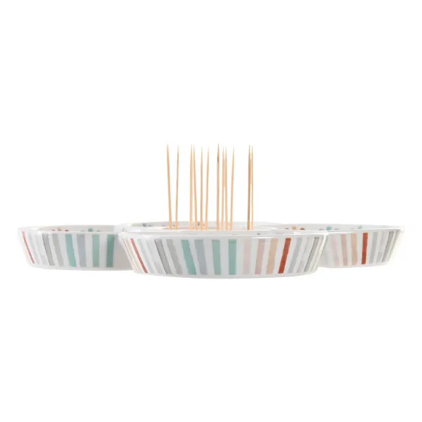 Välipalatarjotin DKD Home Decor Monivärinen 22 x 22 x 3 cm Kivitavara