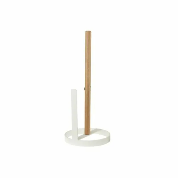 Virtuves Dvieļa Turētājs DKD Home Decor 13 x 13 x 31,5 cm Dabisks Metāls Balts Ciedra