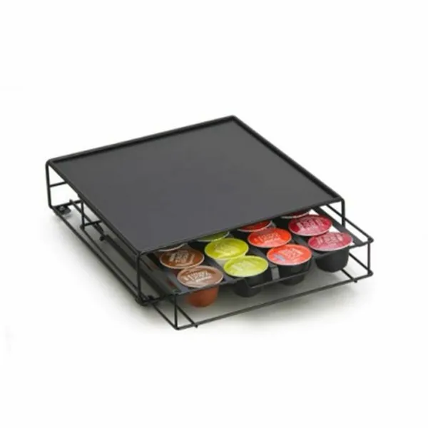 Kahvikapselijärjestelijä DKD Home Decor 28,7 x 32 x 7 cm Musta Metalli