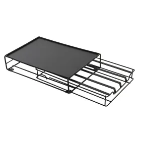 Kavos kapsulių dėklas DKD Home Decor 21 x 31 x 7,5 cm Juoda Metalinis