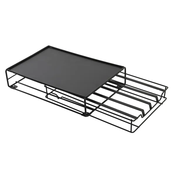 Kahvikapselijärjestelijä DKD Home Decor 21 x 31 x 7,5 cm Musta Metalli