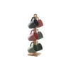 Komplekts ar 4 krūzēm DKD Home Decor Zaļš Rozā Dabisks Tumši pelēks Keramika 160 ml 17 x 12 x 39 cm