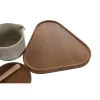 Cukraus dubuo DKD Home Decor 19,5 x 18,5 x 7 cm Rusvai gelsva Ruda Kaučiukmedžio mediena 4 Dalys