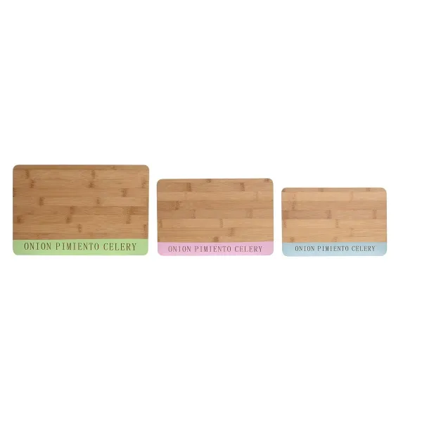 Griešanas dēlis DKD Home Decor Zils Zaļš Rozā Bambuss 33,5 x 22,4 x 1,2 cm