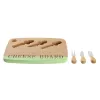 Juustolautanen DKD Home Decor Bambu Ruostumaton teräs 33,5 x 24 x 2 cm (3 osaa)