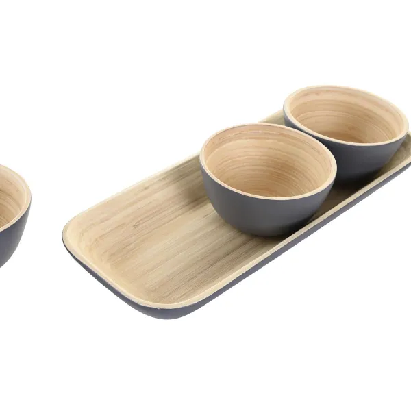 Комплект для аперитива DKD Home Decor Бамбук 32 x 12,7 x 3,5 cm (3 штук)