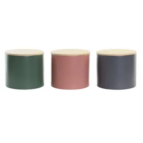 Purkki DKD Home Decor Bambu 2,6 L 18 x 18 x 16 cm (3 osaa)