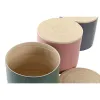 Skārdene DKD Home Decor Bambuss 2,6 L 18 x 18 x 16 cm (3 gb.)