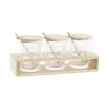 Cukraus dubuo DKD Home Decor Skaidrus Natūralus Bambukas Aliuminis Stiklas Borosilikatinis stiklas 300 ml 28 x 10 x 13,5 cm