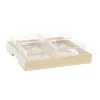 поднос для закусок DKD Home Decor Натуральный Бамбук Алюминий Стеклянный 280 ml 21 x 21 x 6 cm